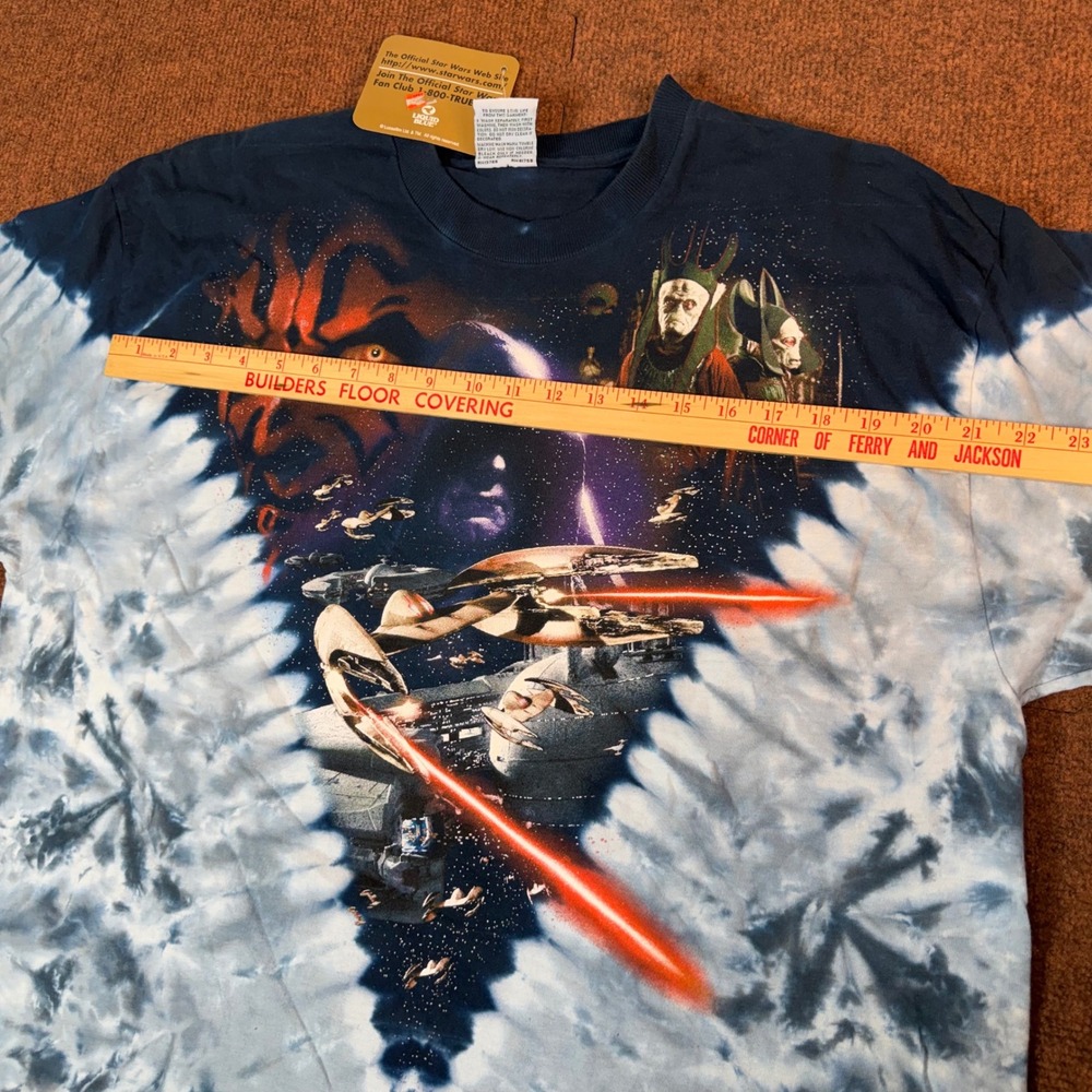Liquid Blue Star Wars Darth Maul Tie Dye Shirt Mens XL Episode I Phantom Menace - Picture 4 of 9